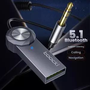 Toocki 무선 블루투스 5.1 리시버 어댑터, 3.5mm 잭 오디오 음악 동글, USB 차량용 송신기, Aux 자동차 스
