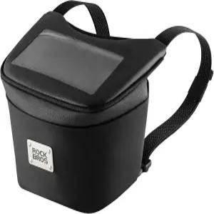 로크브로스 모터사이클 핸들바 가방 터치스크린 휴대폰 장착 6.2인치 미만 방수 보관 비 덮개 포함 베스파