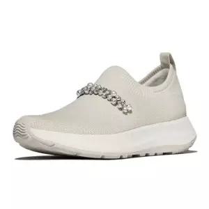 백화점 핏플랍 여성 F모드 플로우 펄스 크리스탈 니트 슬립온 스니커즈 베이지 FT61K2N09A