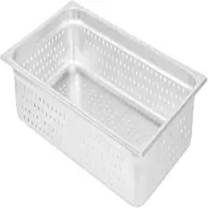 레스토랑웨어 스팀 테이블 팬 6팩 풀사이즈 스테인리스 스틸 천공 호텔 미끄럼 방지 4인치 딥 실버 상업용