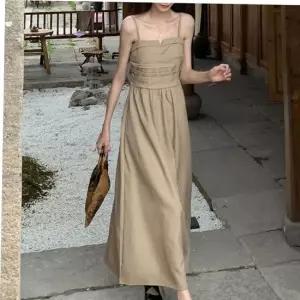 니트원피스 뒷 스모크 밴딩 나시 원피스 A라인 스커트 체형 커버