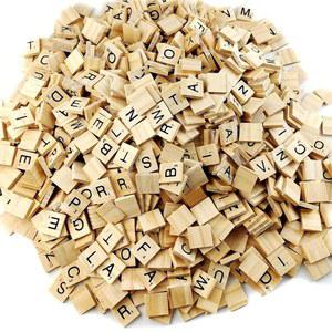 TIHOOD 700피스 나무 글자 타일, 공예용 나무 타일, 나무 알파벳 타일, 공예용 A-Z 대문자, 철자, 보드 게임, 웨딩 프레임 및 벽 아트용 대체 글자