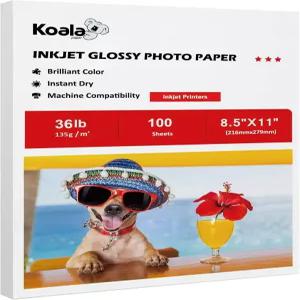 DIY 칩 백 및 인쇄 브로셔 플라이어용 코알라 광택 얇은 잉크젯 프린터 용지 8.5x11 인치 100 장 36LB 염료