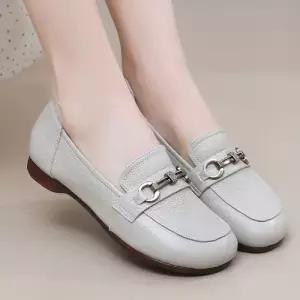 여친 가을 빈티지 플랫 펌프스 사뿐 신발 컴포트 로퍼 메탈릭 가죽 리얼 단화 M스포3