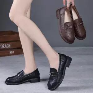 여사친 빈티지 신발 사뿐 단화 플랫 리얼 가죽 통굽 로퍼 가을편안한 M스포3