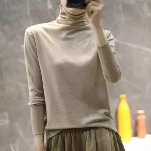 여성 캐시미어 터틀넥 스웨터 반목폴라 루즈핏