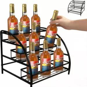 시디두 커피 시럽 정리함 조리대용 9-12병 스탠드 홀더 3단 금속 소형 와인 랙 바 스테이션용 보관 선반