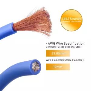 반동 RCK46 트루 4 게이지 완전 6채널 CCA 증폭기 배선 키트(OFC RCA 케이블 포함)