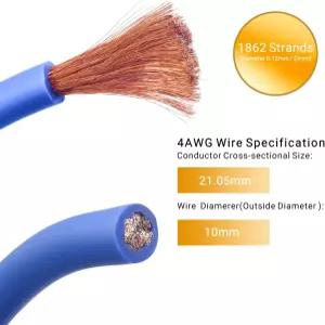 COIL RCK44 트루 4 게이지 완전 4채널 CCA 증폭기 배선 키트(OFC RCA 케이블 포함)