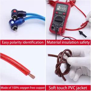 RCA 인터커넥트 및 스피커 와이어 카 서브우퍼 AMP 키트 자동 오디오 케이블이 장착된 무자타 10 게이지