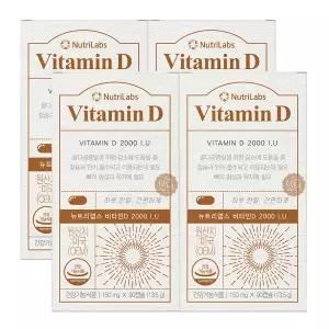 [롯데백화점]뉴트리랩스 [뉴트리랩스] 비타민D 2000IU 90캡슐 x 4개 (총 12개월분)