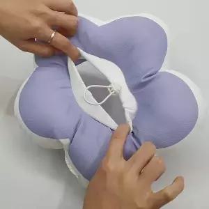 P1 꽃피는 강아지 고양이 쿠션 넥카라 퍼플 L