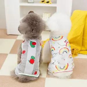 강아지 매쉬 나시 올인원 민소매 티셔츠 애견옷 강아지코트