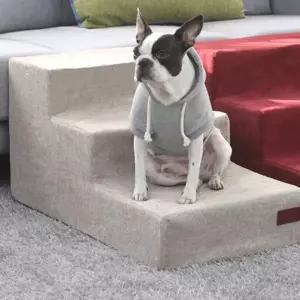 [RIZPICK]라이트 계단 스텝 베이지 3단 강아지 스웰 레드퍼피