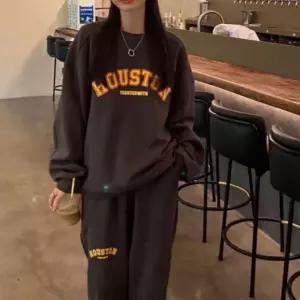 프린팅 레터링 기모 안감 맨투맨 조거 팬츠 세트 2컬러 맨투맨세트 운동복