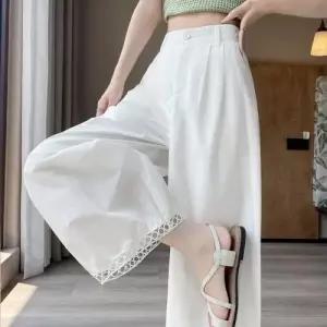 여성용 바지 캐주얼 여름 얇은 쿨링 블루머 와이드 큐롯팬츠 배기 하이웨스트 9부 스포M2