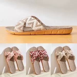 크록스 츄셀픽모르그 EVA 밑창 비치 린넨 슬리퍼 447932