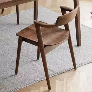 카페 등받이 식탁 의자 호두나무 원목 디자인 체어