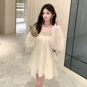 원피스 치마 미니 여친 망사 여름 스팽글 프렌치 러블리 소프트 다올2