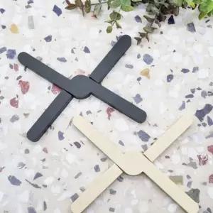 블랙 접이식 실리콘 받침대 냄비