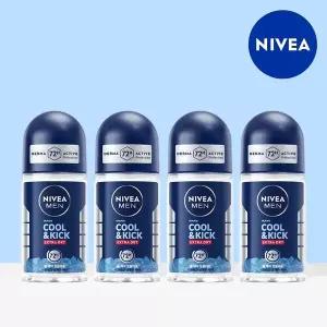 [니베아] 맨 데오드란트 롤온 쿨 앤 킥 50ml 4개