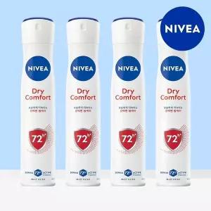 [니베아] 데오드란트 스프레이 드라이콤포트 200ml 4개