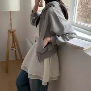 [코코블랑] 멜로우 투웨이 크롭 후드 집업