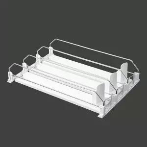 냉장고정리정돈 캔맥주 음료 수납대 흰색 3칸 캔보관