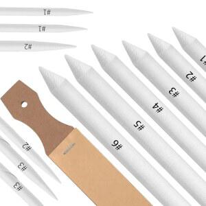 Jimier 12개 그림용 블렌딩 스텀프, 초급 그림용 토르티온 블렌딩 스틱, 아트 블렌더, 음영 처리를 위한 블렌딩 도구 종이 스텀프, 스케치용 블렌딩 연필, 부드러움