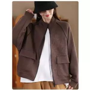 니트 면 캐주얼 가을 여성용 야구 점퍼 앤티크룩 맨투맨 여아외투 집업 긴팔가디건 오버핏 빅포켓코트 SPO