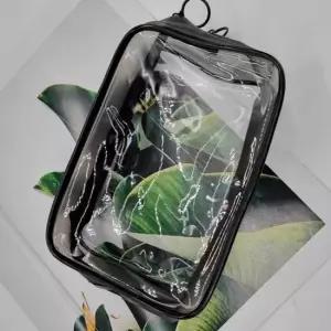 화장품 투명파우치 방수 파우치 중형 투명 블랙 PVC 미니가방 사각 다용도파우치