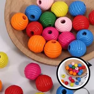 원형 나무비즈 500g 나무비즈, 칼라비즈, 공예재료, DIY소품, 대용량, 조각나무, 색깔비즈, 장식품, 비즈공예, 크래프트재료