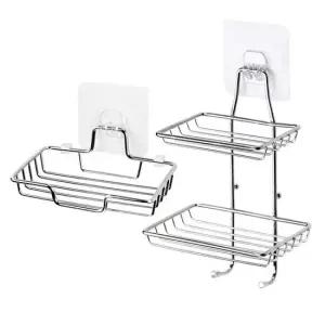 스텐 부착식 무타공 비누받침대 비누걸이 2단 비눗갑 비누걸이 비누받침대