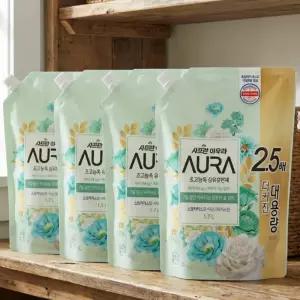 샤프란 아우라 섬유유연제 스모키머스크 1.7L 4개