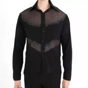 MDT2300 긴팔티숙 반짝 댄스복 셔링 남성 댄스타이즈 테마 에어로빅스타킹 댄스스타킹 스커트 보석 공단후