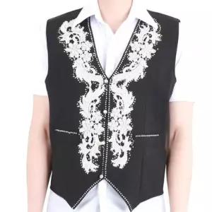 MDT2000 조끼 셔링 댄스복 댄스타이즈 테마 에어로빅스타킹 남성 댄스스타킹 스커트 보석 공단후리아 상의