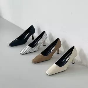 여성 베이직 스퀘어토 7cm 펌프스 구두 오피스룩 여성펌프스 스퀘어토구두