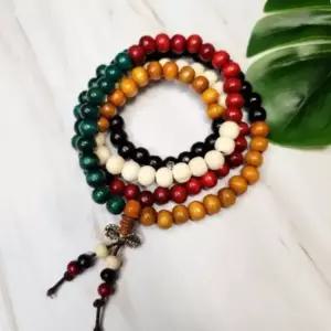 부적팔찌 금강저 108염주 8mm 오색목 염주 불교염주 나무염주 108염주 108배염주 단주