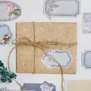 레트로 플라워 라벨 스티커 팩 블루 다꾸스티커 감성스티커 예쁜스티커