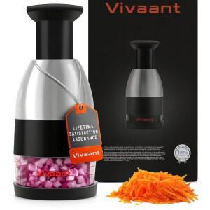 비반트 수동 핸드 초퍼 - 다용도 푸드 다이서, 야채 슬라이서 및 양파 초퍼, 핸디 너트 마늘 다진 사람 커터, 토마토 효율적이고 빠른 주방 보조 도구