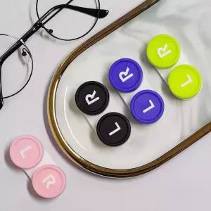 단색 렌즈 케이스 통 보관 휴대용 여행용 가방