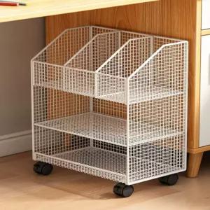 철제 책장 바퀴달린 책꽂이 거실 책꽃이 수납함 인테리어 진열대