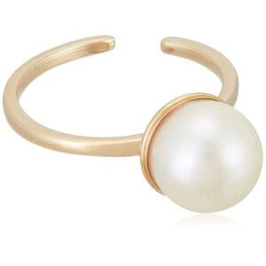 에스텔 0291-0354-0019-0000 6월 탄생석 K10 옐로우 골드 아코야 펄 이어 커프 u203B 한 귀, 골드,