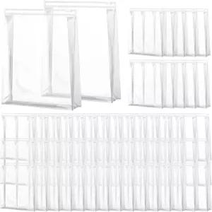 Xuniea 100개 미니 클리어 메이크업 백 PVC 소형 여행용 화장품 정리함 파우치 대용량 방수 투명 플라스틱