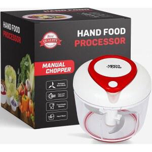 간편한 스트링 풀 푸드 초퍼 | 다지기, 혼합을 위한 수동 프로세서 컴팩트, 휴대용, BPA 프리 채소, 견과류, 살사, 샐러드에 이상적입니다