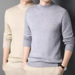 남성 반목 목 폴라 니트 스웨터 URK424 조끼 브이넥니