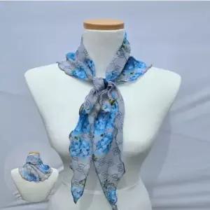 국산 플라워 고급 스카프 삼각 쁘띠스카프 개별포장 국산 국내산 국내제작 스카프