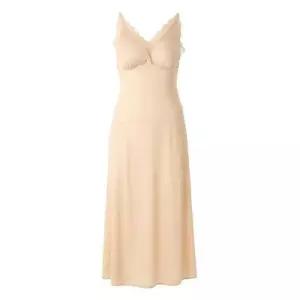 와코루 정전기 속비침 방지 브라컵이 있는 어깨끈 스트랍 볼드컵 롱슬립 WFSC100