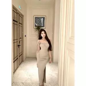 M1 원피스 치마 니트 여성 펜슬 여름용 옆트임 슬림핏 JEN2