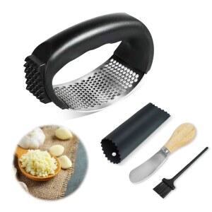 마늘 프레스 로커, 필러 튜브가 있는 헤비 듀티 스테인리스 프레스, 분쇄기용 분쇄기 초퍼, 전문 주방 가젯 슬라이서 트위스터